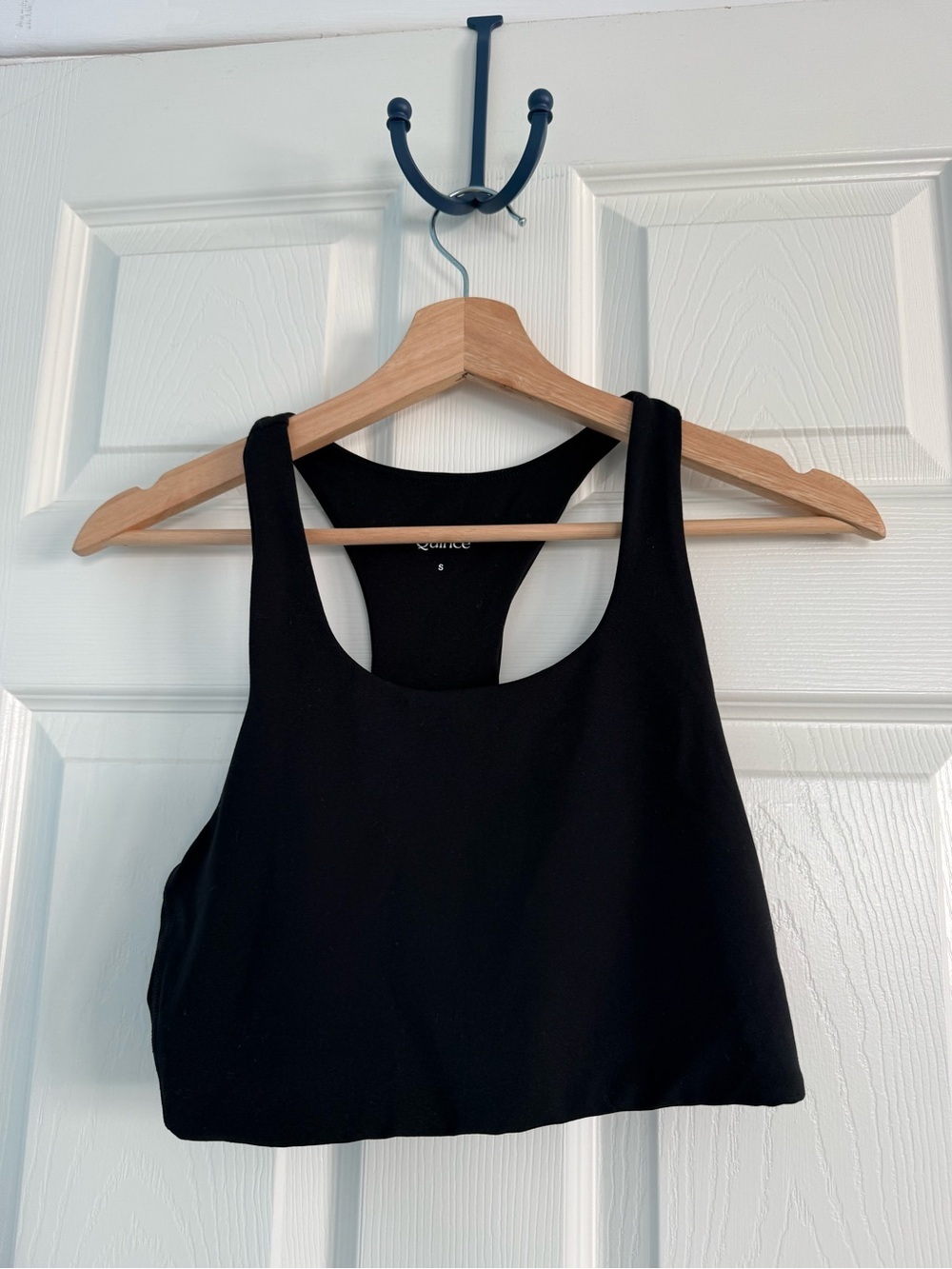 Quince Black Ultra-Form Scoop Neck Longline Bra NEW Small S